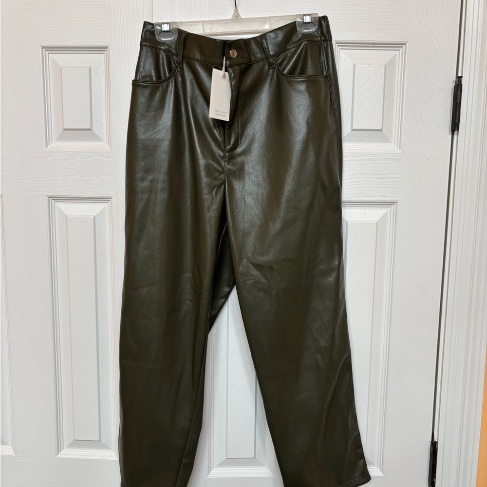 Olive Green Leather Pants/Sabrina pant